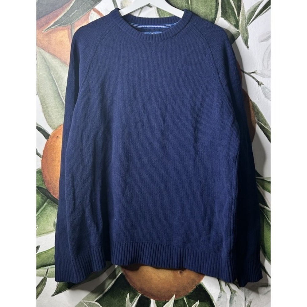 Tommy Bahama Large Mens Crewneck Pullover Sweater Navy Blue